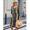 image:imageZeagoo Summer Dresses for Women 2026 34 Sleeve Womens Dress Casual Midi Tshirt Dresses with Pockets SemiFormal SundressTie Dye