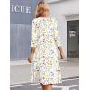 image:imageZeagoo Summer Dresses for Women 2026 34 Sleeve Womens Dress Casual Midi Tshirt Dresses with Pockets SemiFormal SundressWhite Floral