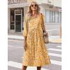 image:imageZeagoo Summer Dresses for Women 2026 34 Sleeve Womens Dress Casual Midi Tshirt Dresses with Pockets SemiFormal SundressYellow Floral