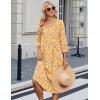 image:imageZeagoo Summer Dresses for Women 2026 34 Sleeve Womens Dress Casual Midi Tshirt Dresses with Pockets SemiFormal SundressYellow Floral