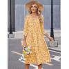 image:imageZeagoo Summer Dresses for Women 2026 34 Sleeve Womens Dress Casual Midi Tshirt Dresses with Pockets SemiFormal SundressYellow Floral