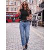image:imageZeagoo Women Short Sleeve Tops Crewneck Ribbed Knit Fitted Tshirts Dressy Casual Basic Tee 2026 Summer ClothesBlack