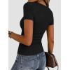 image:imageZeagoo Women Short Sleeve Tops Crewneck Ribbed Knit Fitted Tshirts Dressy Casual Basic Tee 2026 Summer ClothesBlack