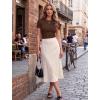 image:imageZeagoo Women Short Sleeve Tops Crewneck Ribbed Knit Fitted Tshirts Dressy Casual Basic Tee 2026 Summer ClothesBrown