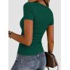 image:imageZeagoo Women Short Sleeve Tops Crewneck Ribbed Knit Fitted Tshirts Dressy Casual Basic Tee 2026 Summer ClothesDark Green