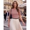 image:imageZeagoo Women Short Sleeve Tops Crewneck Ribbed Knit Fitted Tshirts Dressy Casual Basic Tee 2026 Summer ClothesDusty Pink