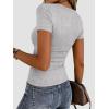image:imageZeagoo Women Short Sleeve Tops Crewneck Ribbed Knit Fitted Tshirts Dressy Casual Basic Tee 2026 Summer ClothesGrey