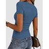 image:imageZeagoo Women Short Sleeve Tops Crewneck Ribbed Knit Fitted Tshirts Dressy Casual Basic Tee 2026 Summer ClothesGrey Blue