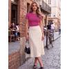 image:imageZeagoo Women Short Sleeve Tops Crewneck Ribbed Knit Fitted Tshirts Dressy Casual Basic Tee 2026 Summer ClothesHot Pink