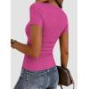 image:imageZeagoo Women Short Sleeve Tops Crewneck Ribbed Knit Fitted Tshirts Dressy Casual Basic Tee 2026 Summer ClothesHot Pink