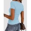 image:imageZeagoo Women Short Sleeve Tops Crewneck Ribbed Knit Fitted Tshirts Dressy Casual Basic Tee 2026 Summer ClothesLight Blue