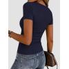 image:imageZeagoo Women Short Sleeve Tops Crewneck Ribbed Knit Fitted Tshirts Dressy Casual Basic Tee 2026 Summer ClothesNavy Blue