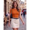 image:imageZeagoo Women Short Sleeve Tops Crewneck Ribbed Knit Fitted Tshirts Dressy Casual Basic Tee 2026 Summer ClothesOrange