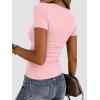 image:imageZeagoo Women Short Sleeve Tops Crewneck Ribbed Knit Fitted Tshirts Dressy Casual Basic Tee 2026 Summer ClothesPink