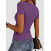 image:imageZeagoo Women Short Sleeve Tops Crewneck Ribbed Knit Fitted Tshirts Dressy Casual Basic Tee 2026 Summer ClothesPurple
