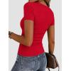 image:imageZeagoo Women Short Sleeve Tops Crewneck Ribbed Knit Fitted Tshirts Dressy Casual Basic Tee 2026 Summer ClothesRed