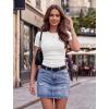 image:imageZeagoo Women Short Sleeve Tops Crewneck Ribbed Knit Fitted Tshirts Dressy Casual Basic Tee 2026 Summer ClothesWhite