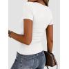 image:imageZeagoo Women Short Sleeve Tops Crewneck Ribbed Knit Fitted Tshirts Dressy Casual Basic Tee 2026 Summer ClothesWhite