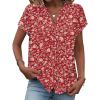 image:imageZeagoo Button Down Shirts for Women Short Sleeve Tops V Neck Collar Blouses Business Casual OutfitsXh546