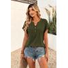 image:imageZeagoo Women Tops Summer Short Sleeve T Shirts V Neck Dressy Casual Work Blouses Fashion Boho Clothes S3XLArmy Green