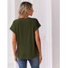 image:imageZeagoo Women Tops Summer Short Sleeve T Shirts V Neck Dressy Casual Work Blouses Fashion Boho Clothes S3XLArmy Green