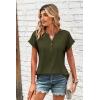 image:imageZeagoo Women Tops Summer Short Sleeve T Shirts V Neck Dressy Casual Work Blouses Fashion Boho Clothes S3XLArmy Green