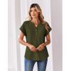 image:imageZeagoo Women Tops Summer Short Sleeve T Shirts V Neck Dressy Casual Work Blouses Fashion Boho Clothes S3XLArmy Green