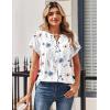 image:imageZeagoo Women Tops Summer Short Sleeve T Shirts V Neck Dressy Casual Work Blouses Fashion Boho Clothes S3XLBf290white Flowers