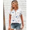 image:imageZeagoo Women Tops Summer Short Sleeve T Shirts V Neck Dressy Casual Work Blouses Fashion Boho Clothes S3XLBf290white Flowers