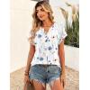 image:imageZeagoo Women Tops Summer Short Sleeve T Shirts V Neck Dressy Casual Work Blouses Fashion Boho Clothes S3XLBf290white Flowers