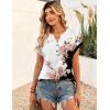image:imageZeagoo Women Tops Summer Short Sleeve T Shirts V Neck Dressy Casual Work Blouses Fashion Boho Clothes S3XLBf347flower
