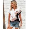 image:imageZeagoo Women Tops Summer Short Sleeve T Shirts V Neck Dressy Casual Work Blouses Fashion Boho Clothes S3XLBf347flower