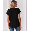 image:imageZeagoo Women Tops Summer Short Sleeve T Shirts V Neck Dressy Casual Work Blouses Fashion Boho Clothes S3XLBlack