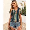 image:imageZeagoo Women Tops Summer Short Sleeve T Shirts V Neck Dressy Casual Work Blouses Fashion Boho Clothes S3XLCx289multicolored