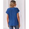 image:imageZeagoo Women Tops Summer Short Sleeve T Shirts V Neck Dressy Casual Work Blouses Fashion Boho Clothes S3XLCx319blue