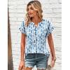 image:imageZeagoo Women Tops Summer Short Sleeve T Shirts V Neck Dressy Casual Work Blouses Fashion Boho Clothes S3XLCx329blue