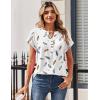 image:imageZeagoo Women Tops Summer Short Sleeve T Shirts V Neck Dressy Casual Work Blouses Fashion Boho Clothes S3XLDw170feather