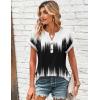 image:imageZeagoo Women Tops Summer Short Sleeve T Shirts V Neck Dressy Casual Work Blouses Fashion Boho Clothes S3XLJb204black White