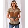 image:imageZeagoo Women Tops Summer Short Sleeve T Shirts V Neck Dressy Casual Work Blouses Fashion Boho Clothes S3XLJh398geometric