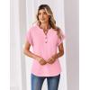 image:imageZeagoo Women Tops Summer Short Sleeve T Shirts V Neck Dressy Casual Work Blouses Fashion Boho Clothes S3XLLight Pink