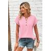image:imageZeagoo Women Tops Summer Short Sleeve T Shirts V Neck Dressy Casual Work Blouses Fashion Boho Clothes S3XLLight Pink