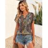 image:imageZeagoo Women Tops Summer Short Sleeve T Shirts V Neck Dressy Casual Work Blouses Fashion Boho Clothes S3XLMz721multicolored