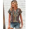 image:imageZeagoo Women Tops Summer Short Sleeve T Shirts V Neck Dressy Casual Work Blouses Fashion Boho Clothes S3XLMz721multicolored