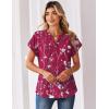 image:imageZeagoo Women Tops Summer Short Sleeve T Shirts V Neck Dressy Casual Work Blouses Fashion Boho Clothes S3XLSf243rose Red