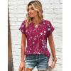 image:imageZeagoo Women Tops Summer Short Sleeve T Shirts V Neck Dressy Casual Work Blouses Fashion Boho Clothes S3XLSf243rose Red