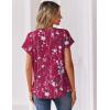 image:imageZeagoo Women Tops Summer Short Sleeve T Shirts V Neck Dressy Casual Work Blouses Fashion Boho Clothes S3XLSf243rose Red
