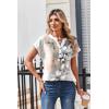 image:imageZeagoo Women Tops Summer Short Sleeve T Shirts V Neck Dressy Casual Work Blouses Fashion Boho Clothes S3XLSf311pattern