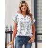 image:imageZeagoo Women Tops Summer Short Sleeve T Shirts V Neck Dressy Casual Work Blouses Fashion Boho Clothes S3XLSp106leaves