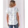 image:imageZeagoo Women Tops Summer Short Sleeve T Shirts V Neck Dressy Casual Work Blouses Fashion Boho Clothes S3XLSp106leaves