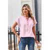 image:imageZeagoo Women Tops Summer Short Sleeve T Shirts V Neck Dressy Casual Work Blouses Fashion Boho Clothes S3XLTz300pink